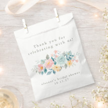 Personalizado de ducha de novia floral rosada Verd
