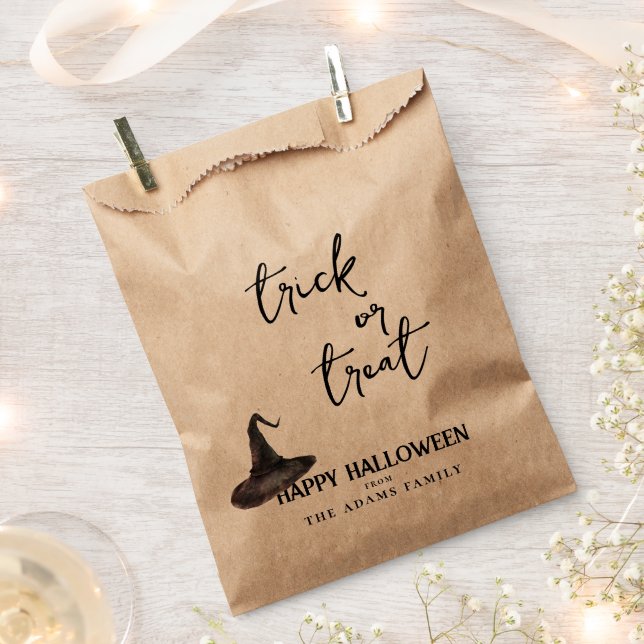 Bolsa De Papel Personalizado de engaño o trato de familia Feliz H (Cortado)