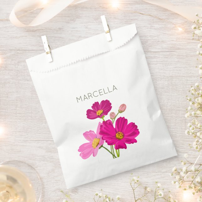Bolsa De Papel Personalizado de flores Cosmos de jardín brillante (Cortado)