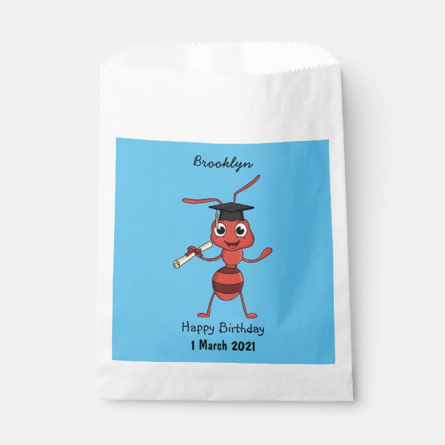 Bolsa De Papel Personalizado de hormiga roja feliz (Anverso)