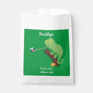 Bolsa De Papel Personalizado de lagarto de camaleón verde lindo