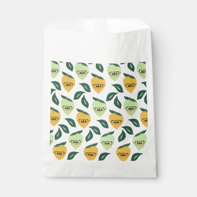 Bolsa De Papel Personalizado de limón amarillo lindo ilustracion  (Anverso)