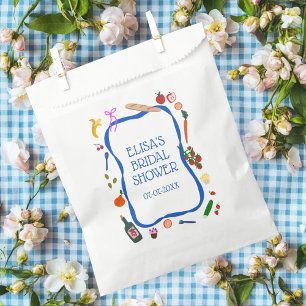 Bolsa De Papel Personalizado de novia pintada a mano picnic moder