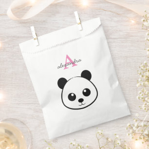 Bolsa De Papel Personalizado de oso panda lindo Monograma