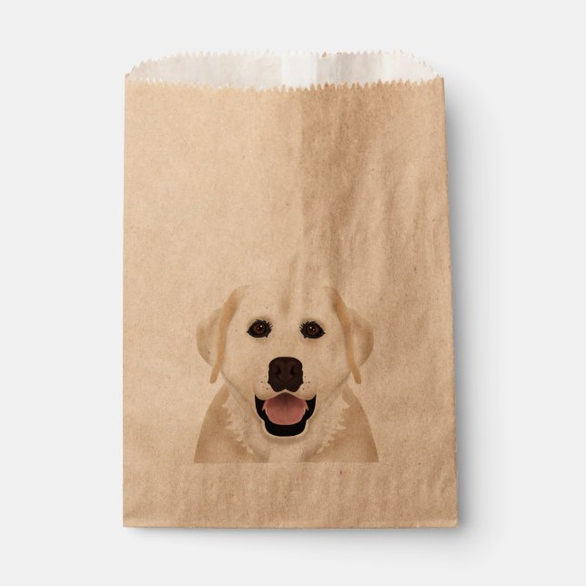 Bolsa De Papel personalizado de recuperación de labrador amarillo (Anverso)