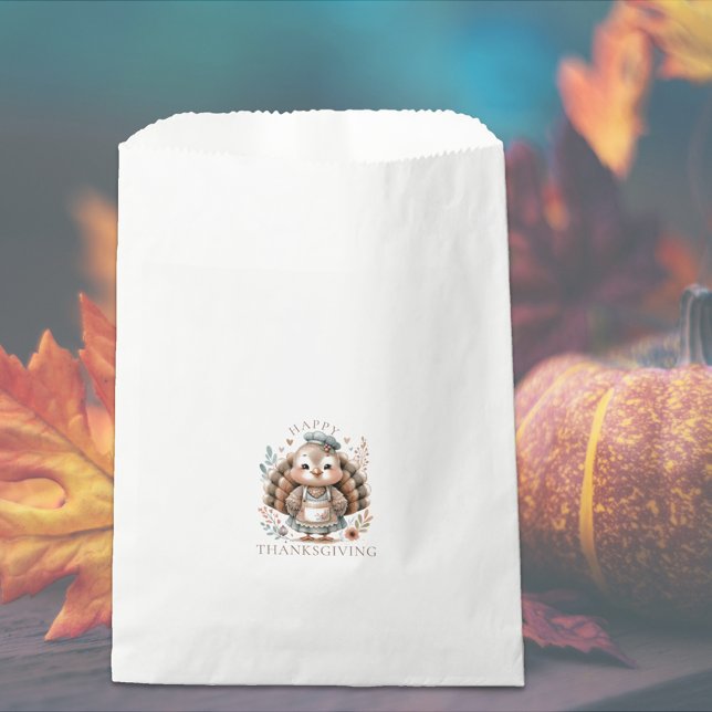 Bolsa De Papel Personalizado de vacaciones Turquía (Holiday Turkey Favor Bag)