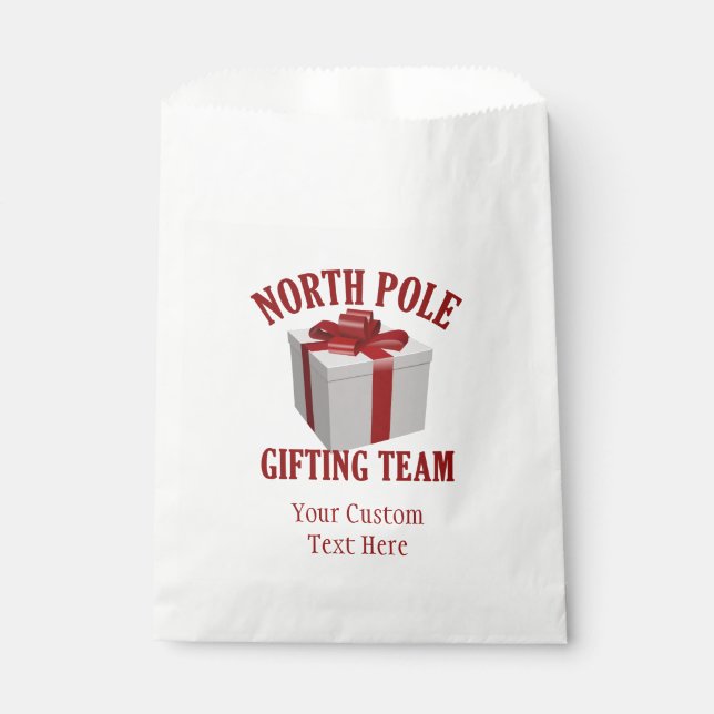 Bolsa De Papel Personalizado del equipo de regalos del Polo Norte (Anverso)