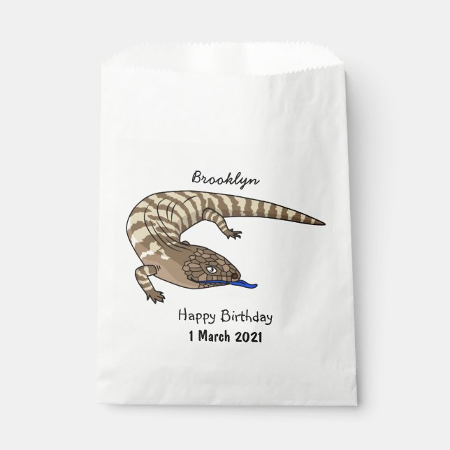 Bolsa De Papel Personalizado del reptil de lagarto de lengua azul (Anverso)