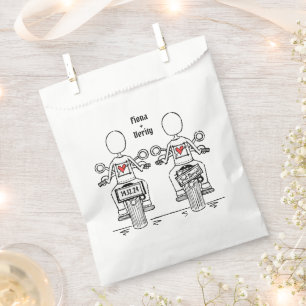 Bolsa De Papel Personalizado dos novias Boda en motocicleta