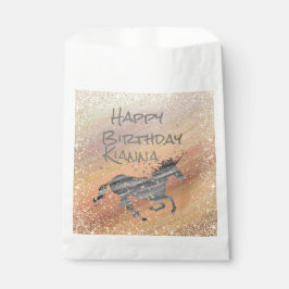 Bolsa De Papel Personalizado el cumpleaños del Purpurinoso Starry