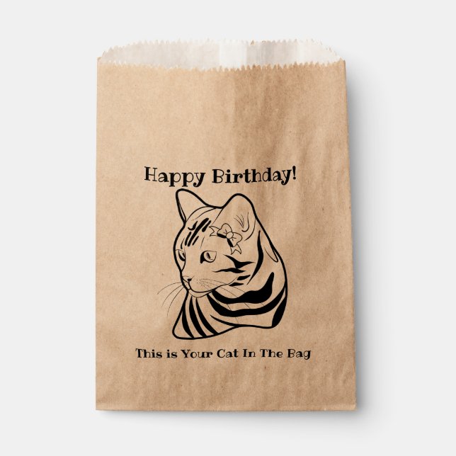 Bolsa De Papel Personalizado El Gracioso Gato 2 En La Bolsa De Ar (Anverso)