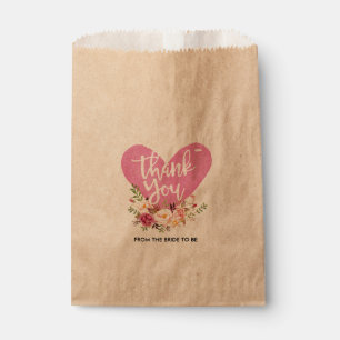 Bolsa De Papel Personalizado Floral Gracias Kraft Paper Bag