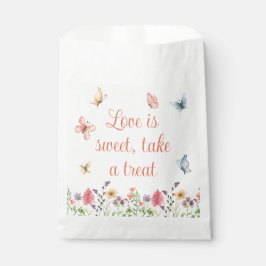 Bolsa De Papel Personalizado Flores silvestres y mariposas ducha 