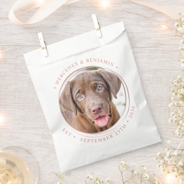 Bolsa De Papel Personalizado Foto Rosa elegante Boda personalizad (Cortado)