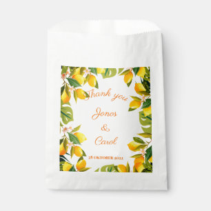 Bolsa De Papel Personalizado Gracias Boda limonada acuarela
