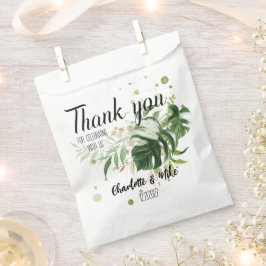 Bolsa De Papel Personalizado Green Tropical Boda Gracias Regalo
