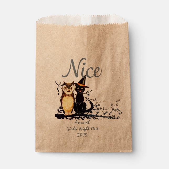 Bolsa De Papel Personalizado Halloween travieso o bolsa de favor  (Anverso)