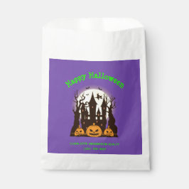 Bolsa De Papel Personalizado Happy Halloween Haunted House Purple