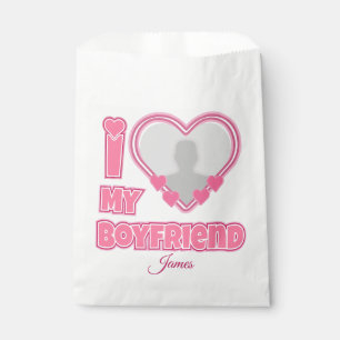 Bolsa De Papel Personalizado Me Encanta Mi Novio - Añadir Foto Y