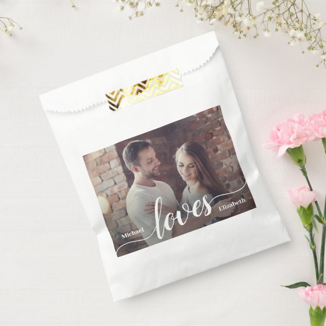 Bolsa De Papel Personalizado Parejas Foto guión de amor (Sellado)