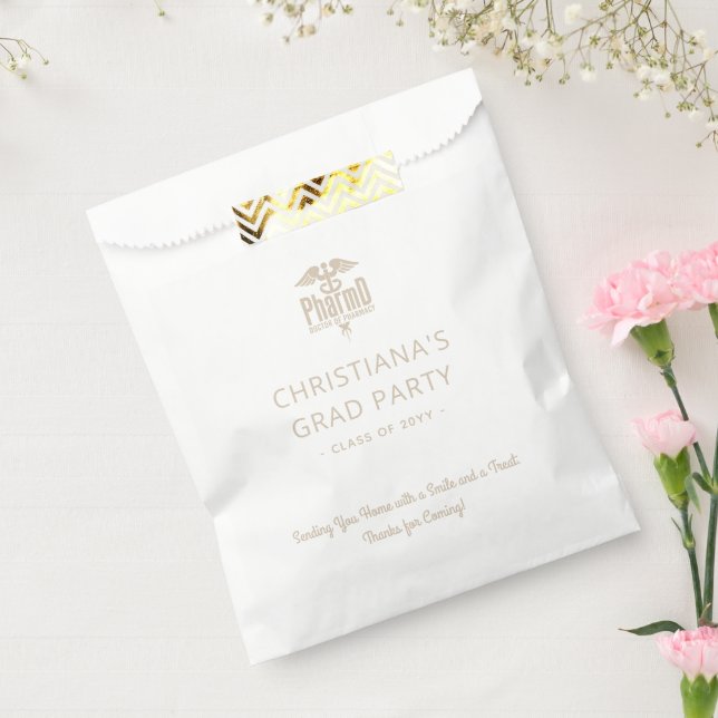 Bolsa De Papel Personalizado PharmD Médica del Partido de Graduac (Sellado)