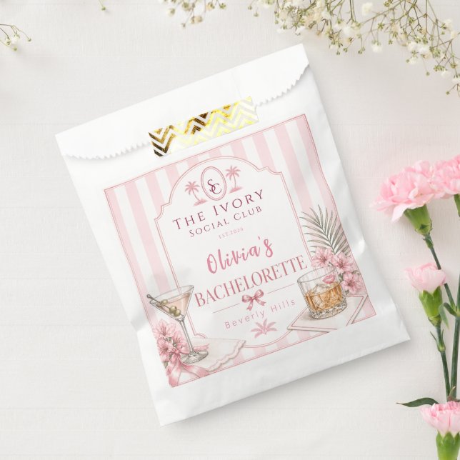 Bolsa De Papel personalizado Rosa Lujo Fiesta de Despedida de Sol (Sellado)