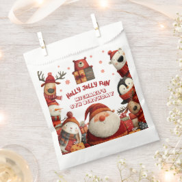 Bolsa De Papel Personalizado Santa Animales Navidades Cumpleaños