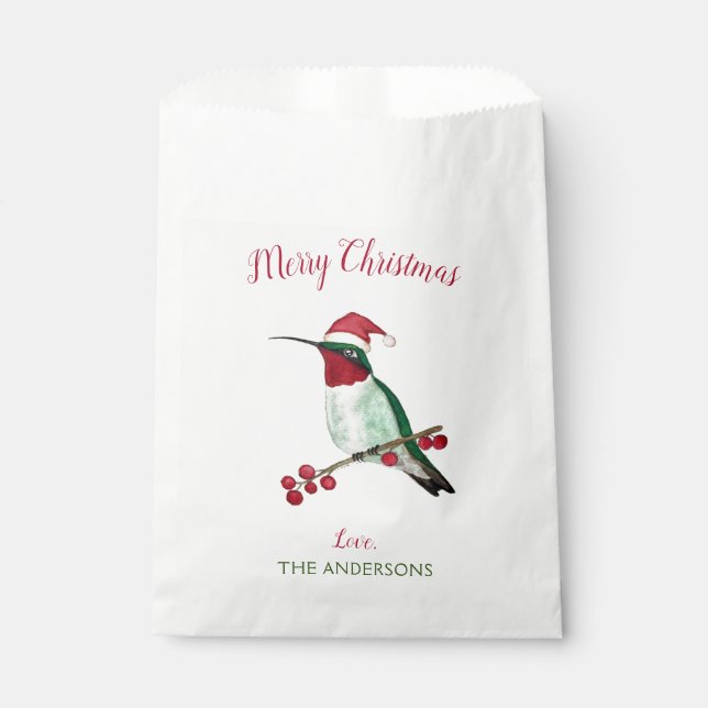 Bolsa De Papel Personalizado Santa Hummingbird (Anverso)