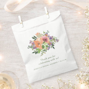 Bolsa De Papel Personalizado Summer Floral Gracias Ducha Bridal