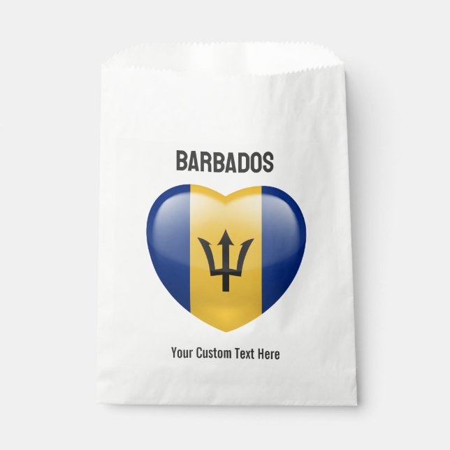 Bolsa De Papel Personalizado Texto Barbados Amor (Anverso)