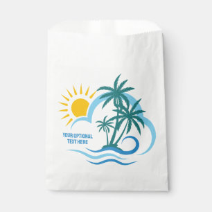 Bolsa De Papel Personalizado Texto Islas Tropicales