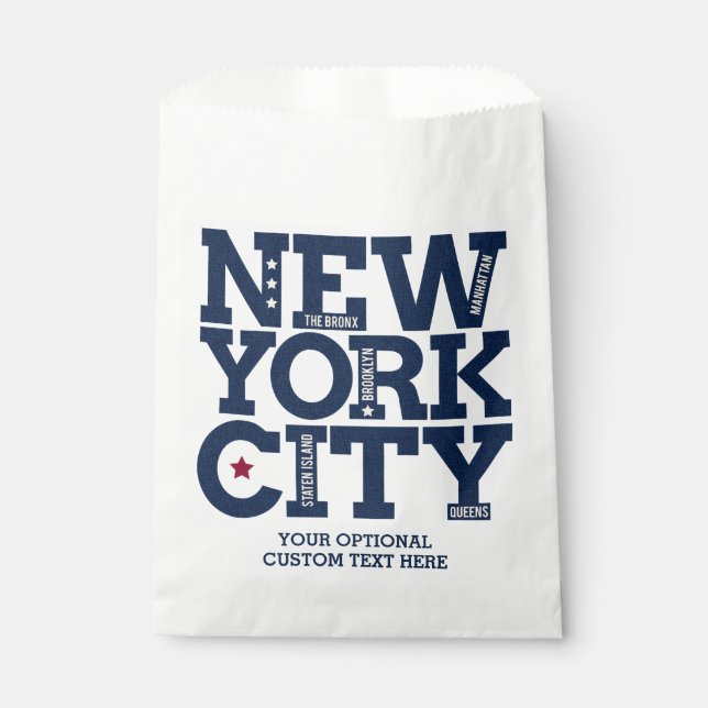 Bolsa De Papel Personalizado Texto Nueva York (Anverso)
