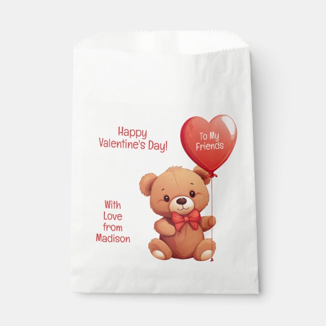Bolsa De Papel Personalizado Textos Amor Teddy (Anverso)