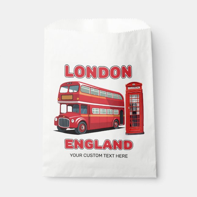Bolsa De Papel Personalizado Textos Londres Inglaterra (Anverso)