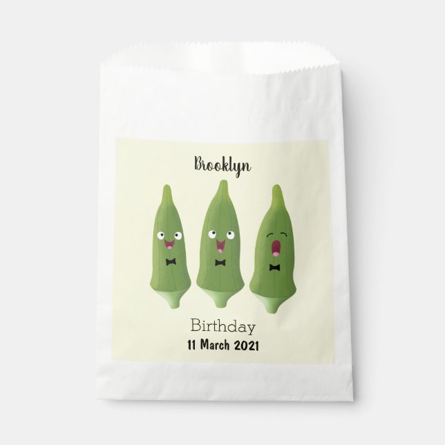 Bolsa De Papel Personalizado vegetal de okra cantante (Anverso)
