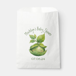 Bolsa De Papel Personalizado Verde Ilustración Naturaleza Baby Sh