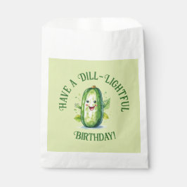 Bolsa De Papel Personalizado verde lindo Pickle Cumpleaños