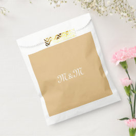 Bolsa De Papel Personalizar con letra blanca inicial número camel