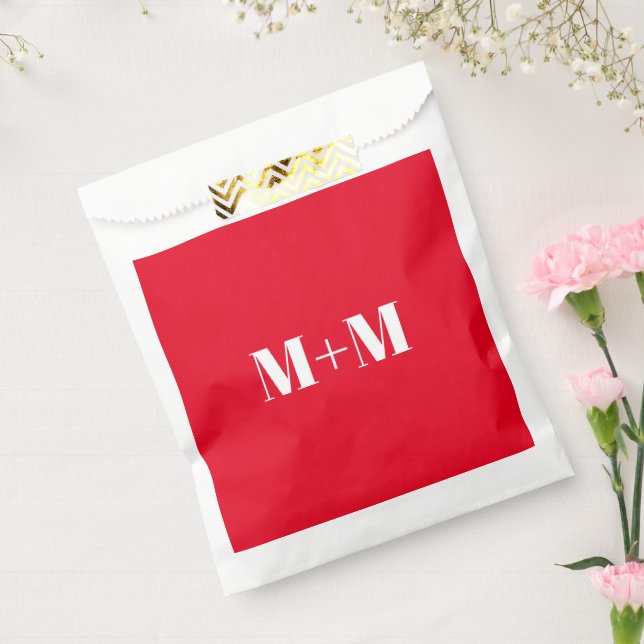 Bolsa De Papel Personalizar con letra blanca inicial Número rojo (Sellado)