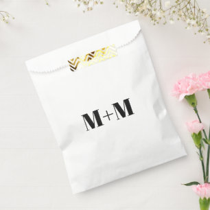 Bolsa De Papel Personalizar con letra negra inicial Número blanco