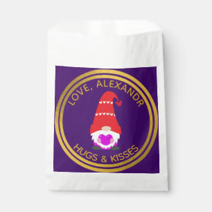 Bolsa De Papel Personalizar Gnome Heart Red Pink White