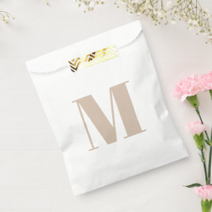 Bolsa De Papel Personalizar monograma regalo inicial de color bei