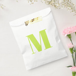 Bolsa De Papel Personalizar monograma regalo inicial lima verde b