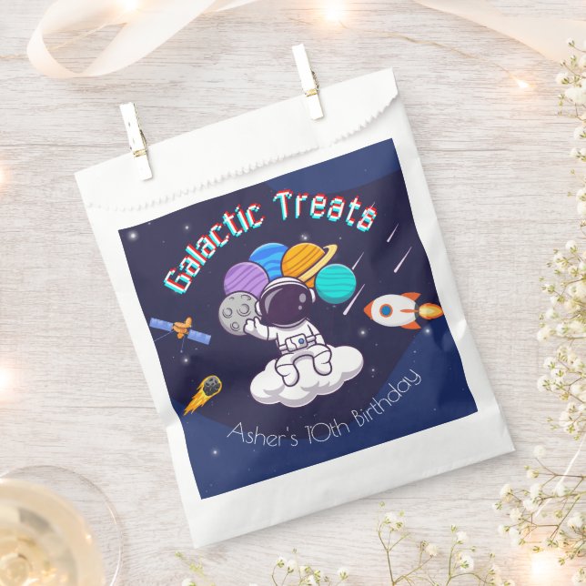 Bolsa De Papel Personalized Astronaut Space Party Treats (Cortado)