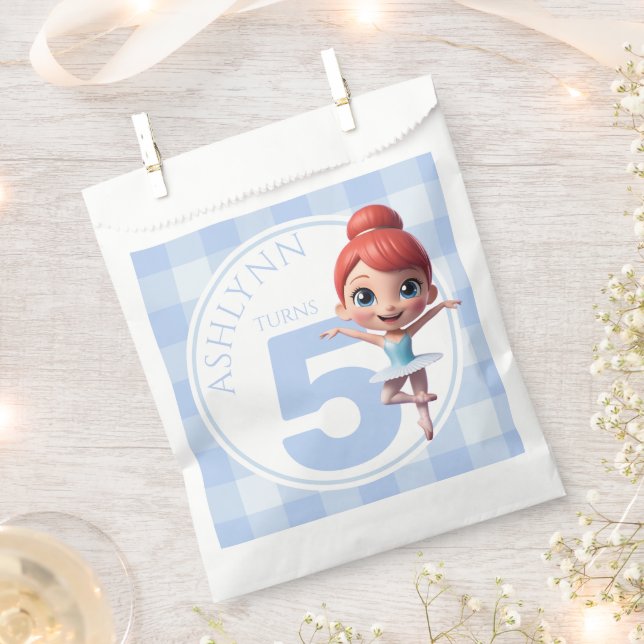 Bolsa De Papel Personalized Blue Cute Tutu Ballerina Dance Party (Cortado)