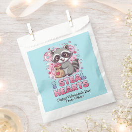 Bolsa De Papel Personalized Cute Raccoon Classroom Valentine