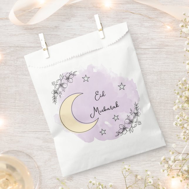 Bolsa De Papel Personalized Lavender Eid Mubarak Favor Bag (Cortado)
