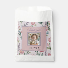 Bolsa De Papel Personalized Pastel Floral Photo Kids Birthday