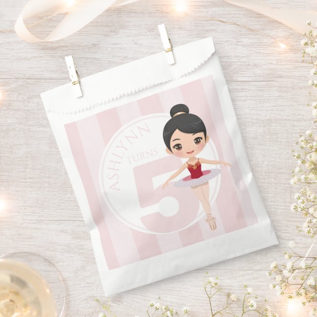Bolsa De Papel Personalized Pink Ballerina Dance Girl Party (Cortado)