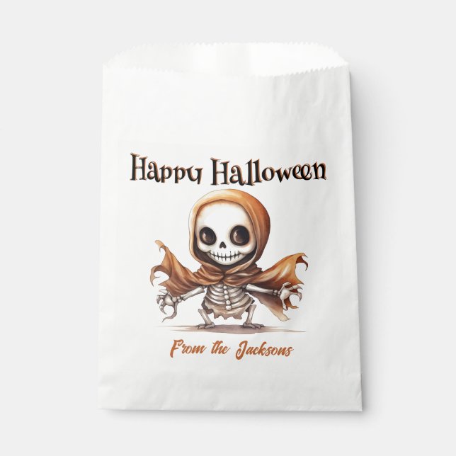 Bolsa De Papel PERSONALIZEDHappy Halloween | ARTE SKELETON (Anverso)